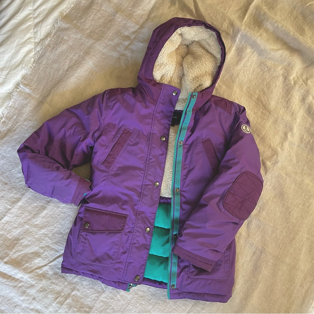 Kids Lands End Expedition Parka purple Med 10-12